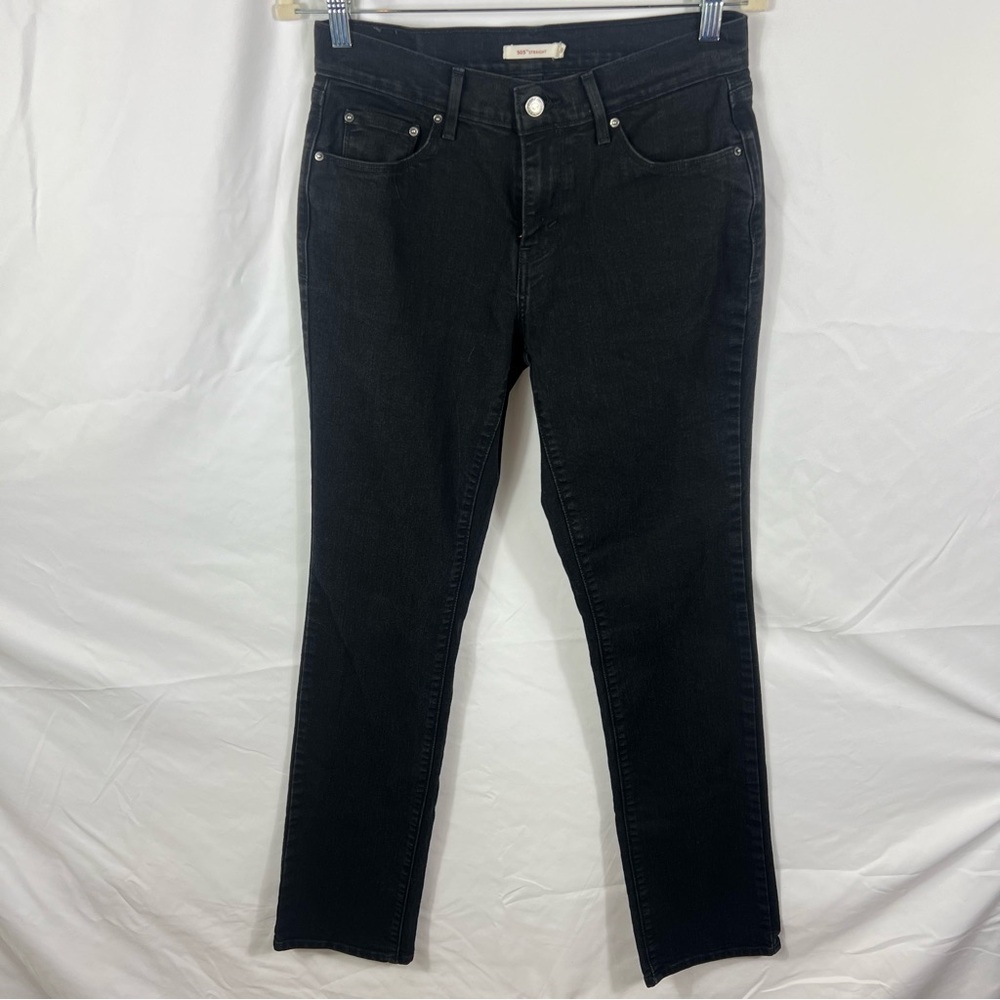 Women's Levi’s 505 Straight Black Jeans - Picture 2 of 8